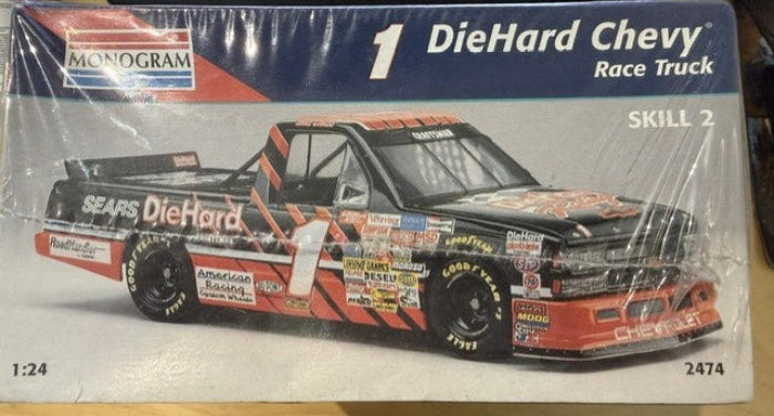 Monogram 2474 Mike Chase #1 DieHard Chevy Race Truck 1:24 Model Kit Vintage 1996