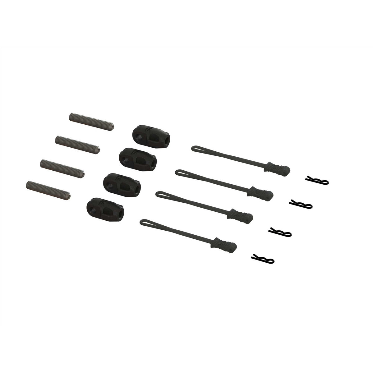 Arrma 320477 Brace Rod Ends W/Pins And Retainers (4)