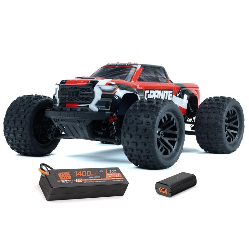 ARRMA ARA2102T2 Granite GROM 4X4 RTR 1/18 Monster Truck Red LiPo New