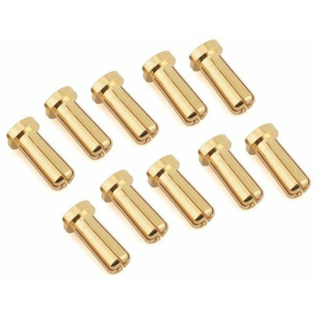 Maclan Racing MCL4217 MAX Current 5mm Low Profile Gold Bullet Connectors, (10pcs)