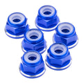 1UP Racing 80598 7075 Aluminum M3 Flanged Locknuts - Dark Blue Shine -