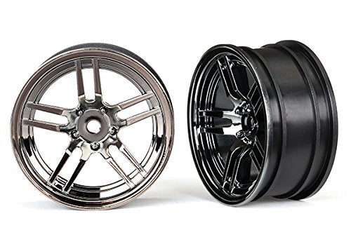Traxxas 8371 Wheels, 1.9' Split-Spoke (Black Chrome) (Front) (2)