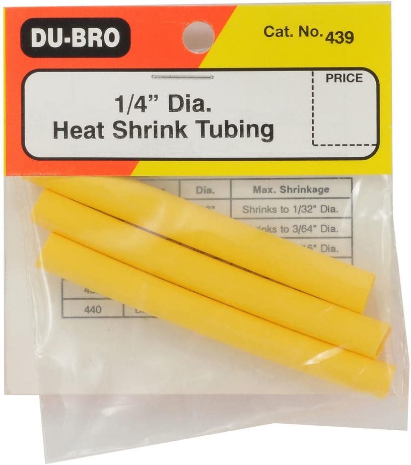 Du-Bro 439 Heat Shrinkwrap, 1/4",Yellow