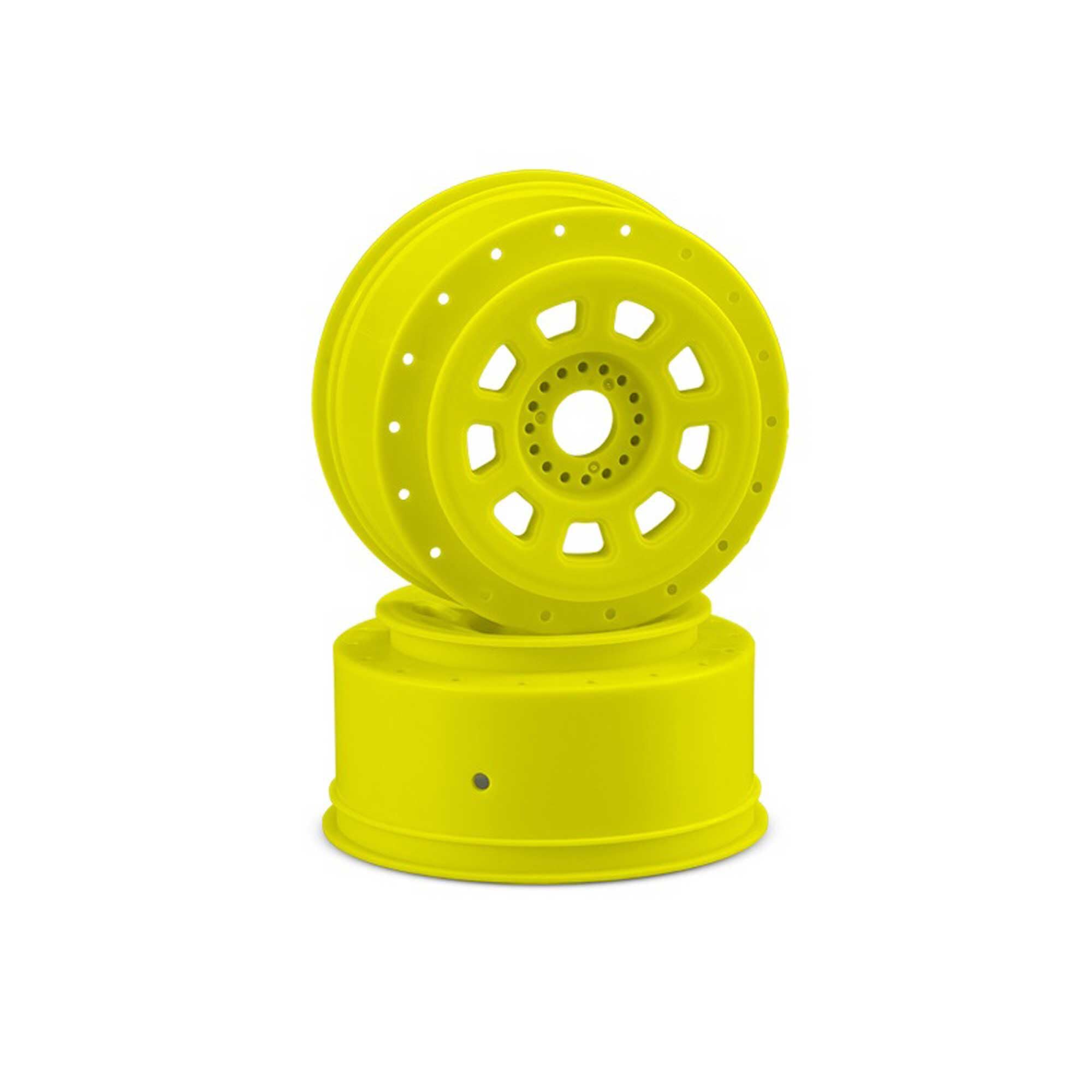 J-Concepts 3421Y 9-shot 17mm Hex SCT Tire Wheel, Yellow 2pc