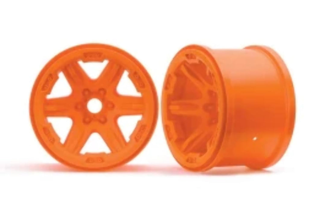 Traxxas 8671A Wheels, 3.8' (Orange) (2) (17mm Splined)
