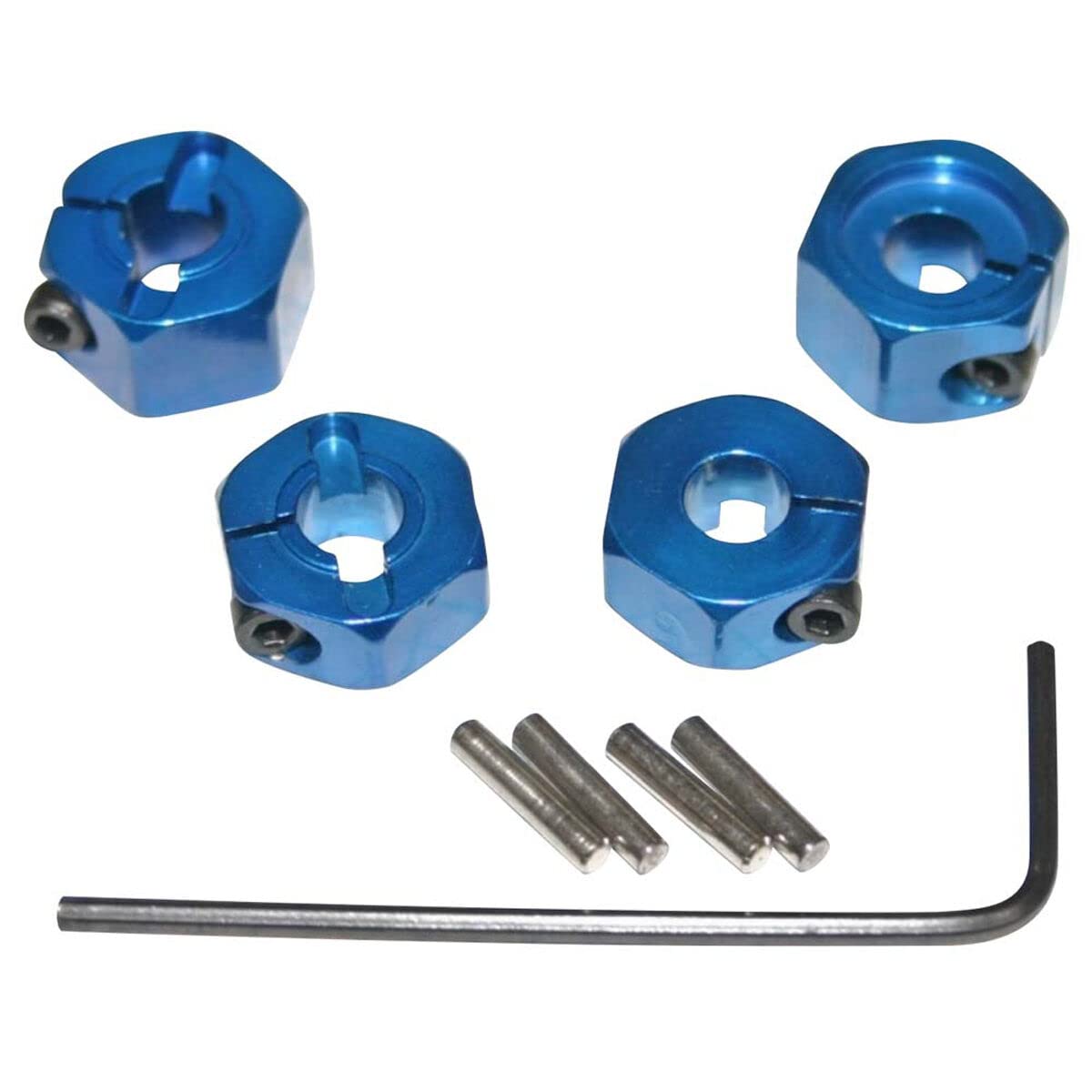 Hot Racing TE1006SL Blue Aluminum 12mm Wheel Hex 2WD (4)