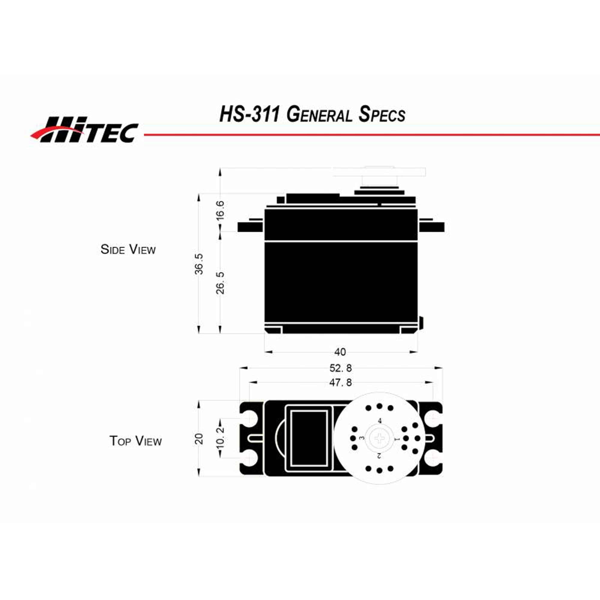 Hi-Tec 31311S Standard Servo, HS-311: Universal