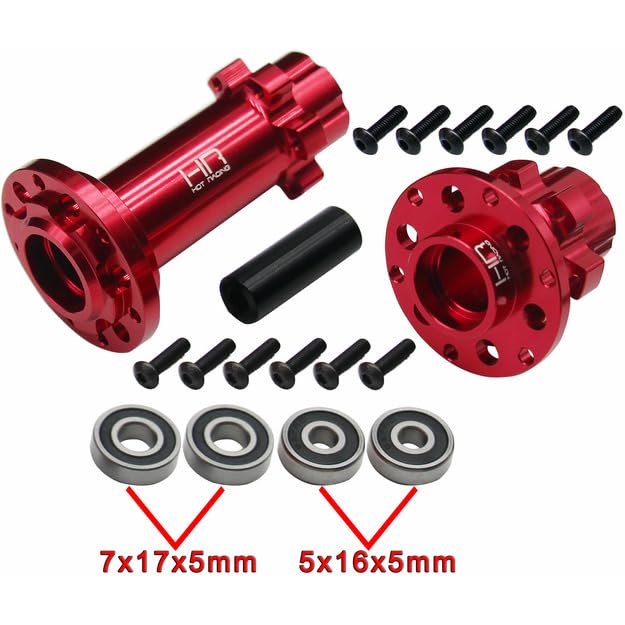 Hot Racing LPC10H02 CNC Aluminum Hub Set Red: PM-MX