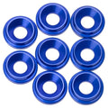 1UP Racing 820109 7075 LowPro Countersunk Washers, M3, Dark Blue, 8pcs