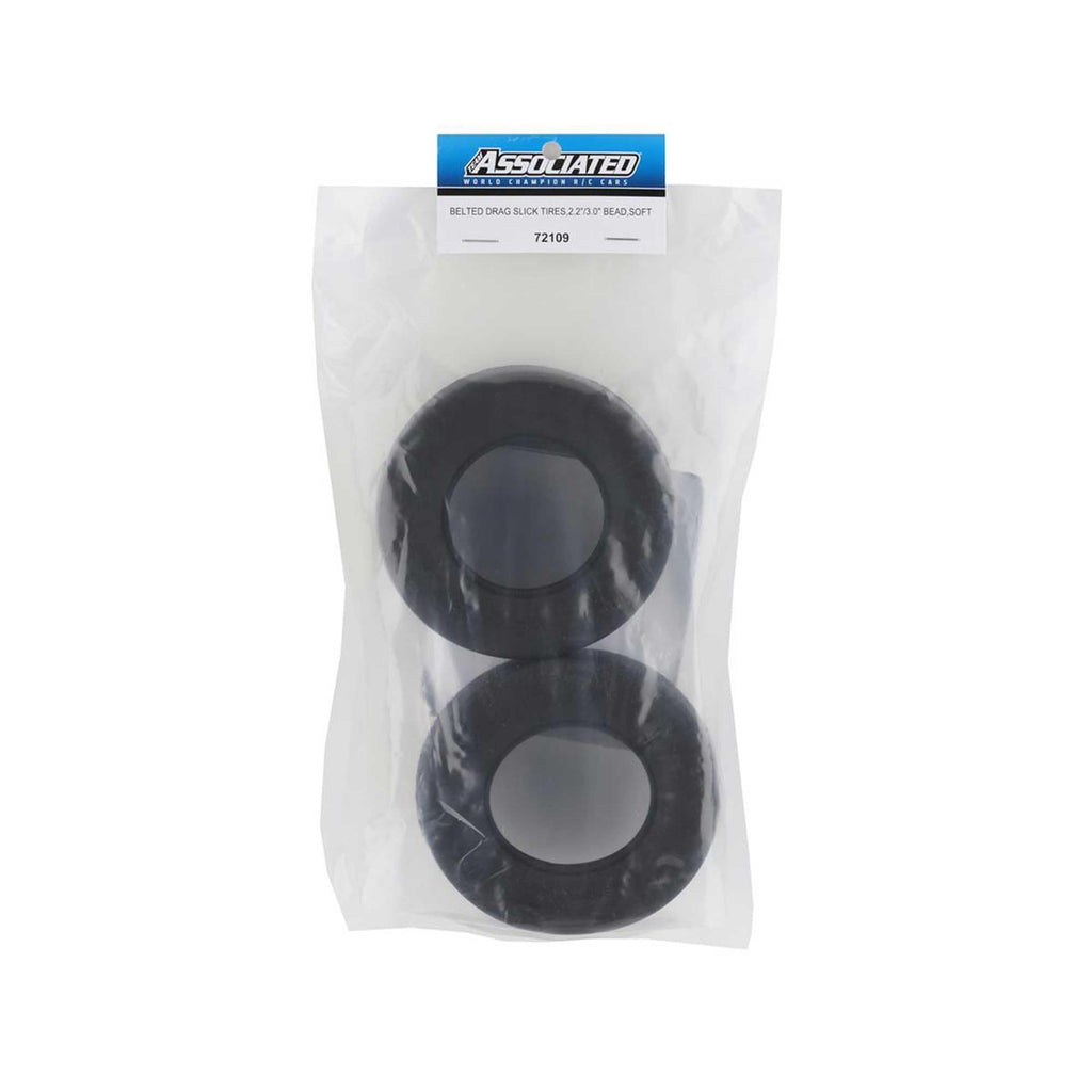 Team Associated 72109 Belted Drag Slick Tires 2.2�/3.0� Bead, soft