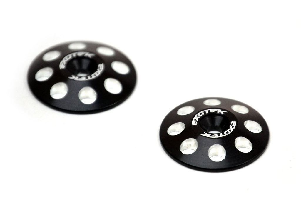 Exotek Racing 1665BLK 1/8 Black XL Wing Buttons 22mm (2)