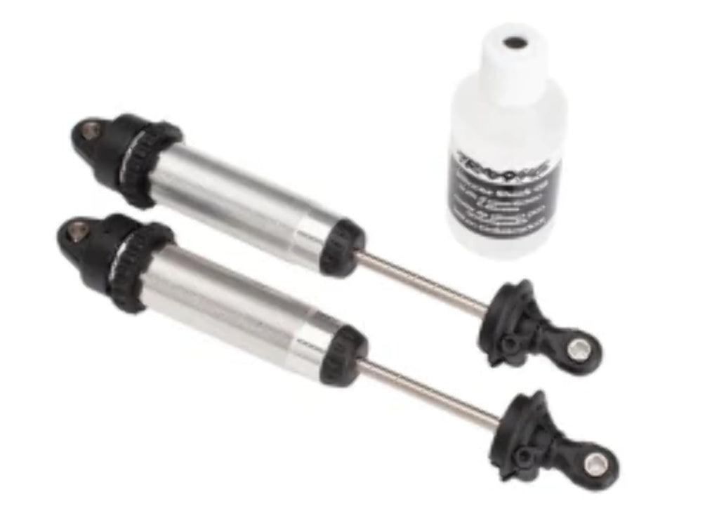 Traxxas 8450 Shocks, GTR 134mm, Silver Aluminum (Front, Threaded) (2)