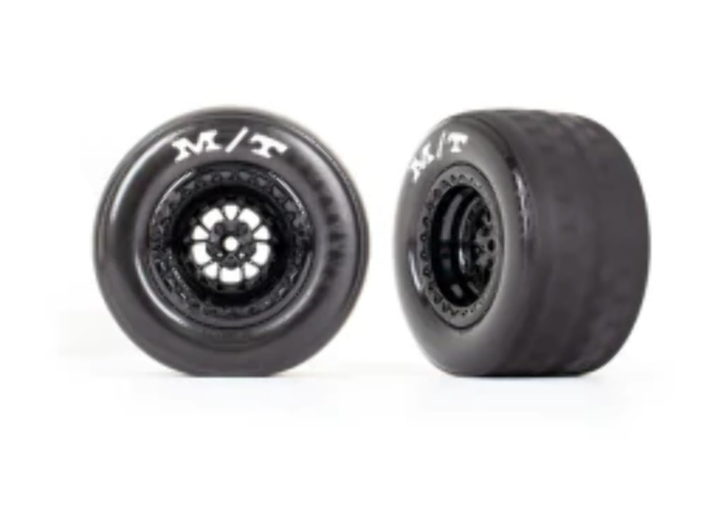 Traxxas 9475 Tires/Wheels, Weld Gloss Black Wheels, Tires, Inserts, Rear (2)