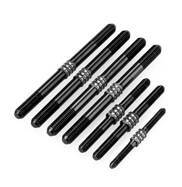 J Concepts 50102 Fin Titanium Turnbuckle Set, Stealth Black, 7pcs, Fits