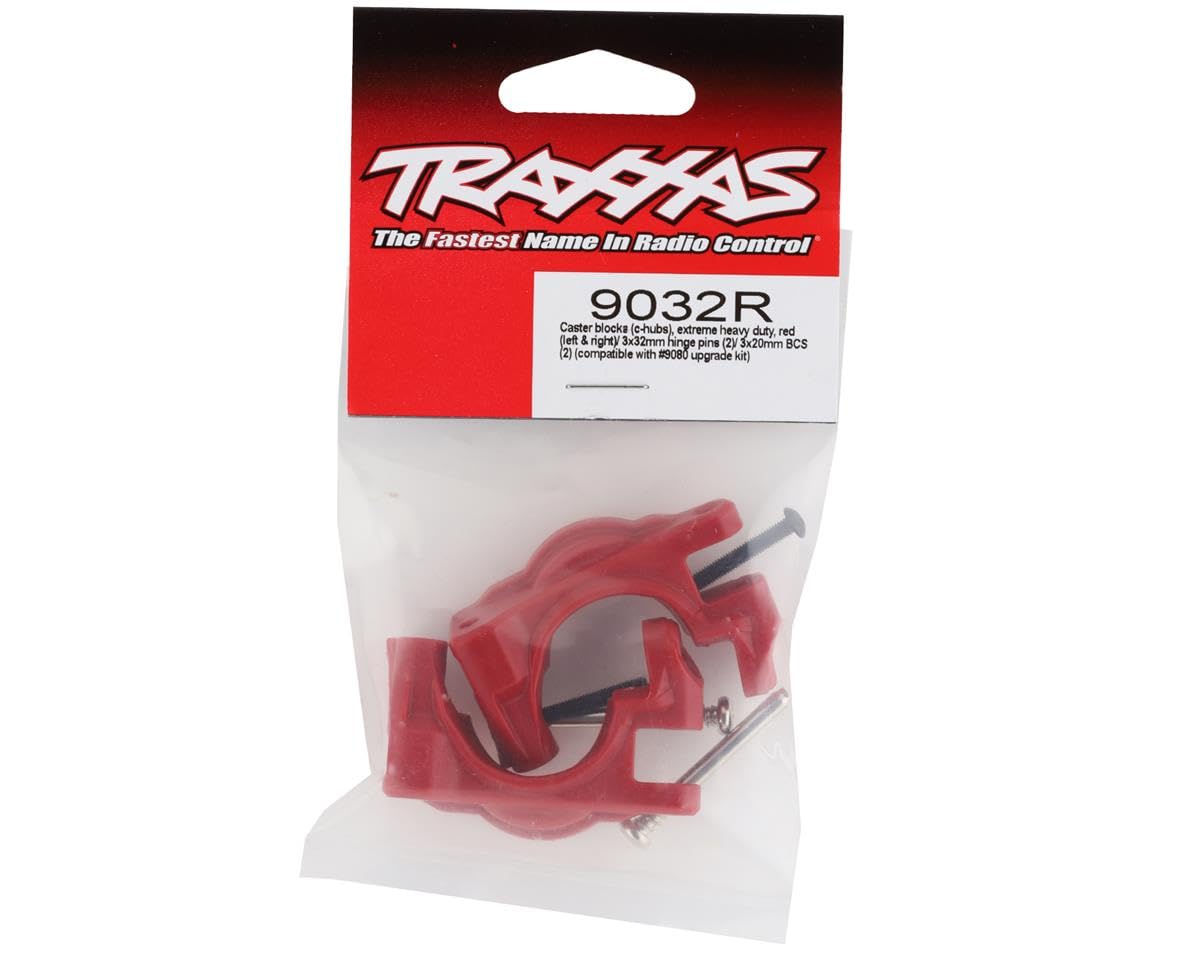 Traxxas 9032R Caster Blocks (C-Hubs), Extreme Heavy Duty, Red (Left & Right)