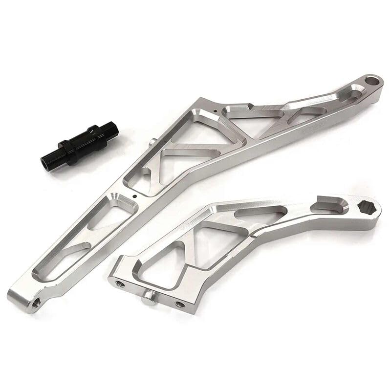Integy C32401SILVER Billet Machined Rear Chassis Braces (2): DBXL-E 2