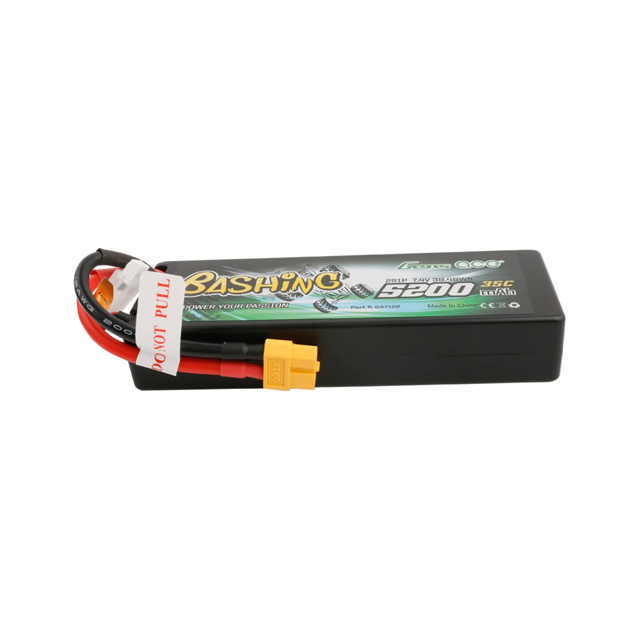 Gens Ace 52002S35X6 5200mAh 7.4V 35C 2S1P Lipo Battery 24# with XT6