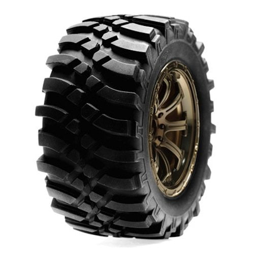 Losi LOSB7442 Front Wheel, Mounted, Black Chrome, (Pr): HRL