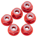 1UP Racing 870503 7075 Aluminum Flanged Locknuts M3, Red, 6pcs