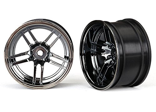 Traxxas 8372 Wheels, 1.9' Split-Spoke (Black Chrome) (Wide, Rear) (2)