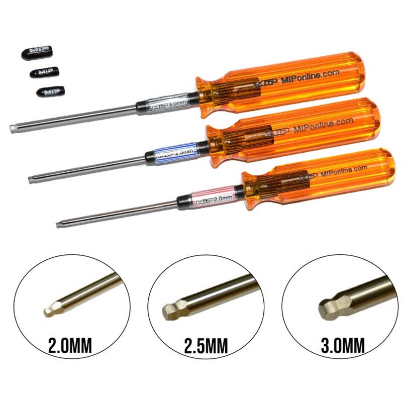 MIP 9506 Hex Driver Ball Wrench Set, Metric, 2.0/2.5/3.0mm, 3pcs