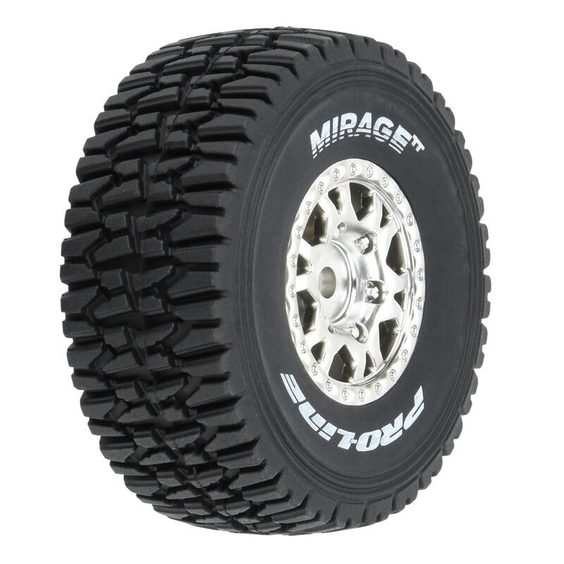 Pro-Line PRO1025310 Mirage TT F/R Tires Mounted 12mm Hex Satin Silver Impulse (4) for Arrma Mojave Grom