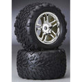 Traxxas 5174R 3.8" Chrome Split-Spoke Wheels Talon Tires 17mm Revo (2) (Copy)