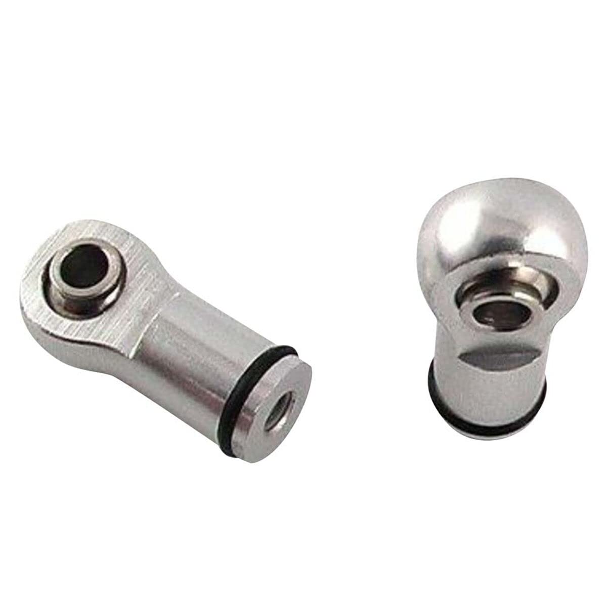 Hot Racing RVO154M08 Silver Ball Type Aluminum Shock Ends: Traxxas Revo 3.3