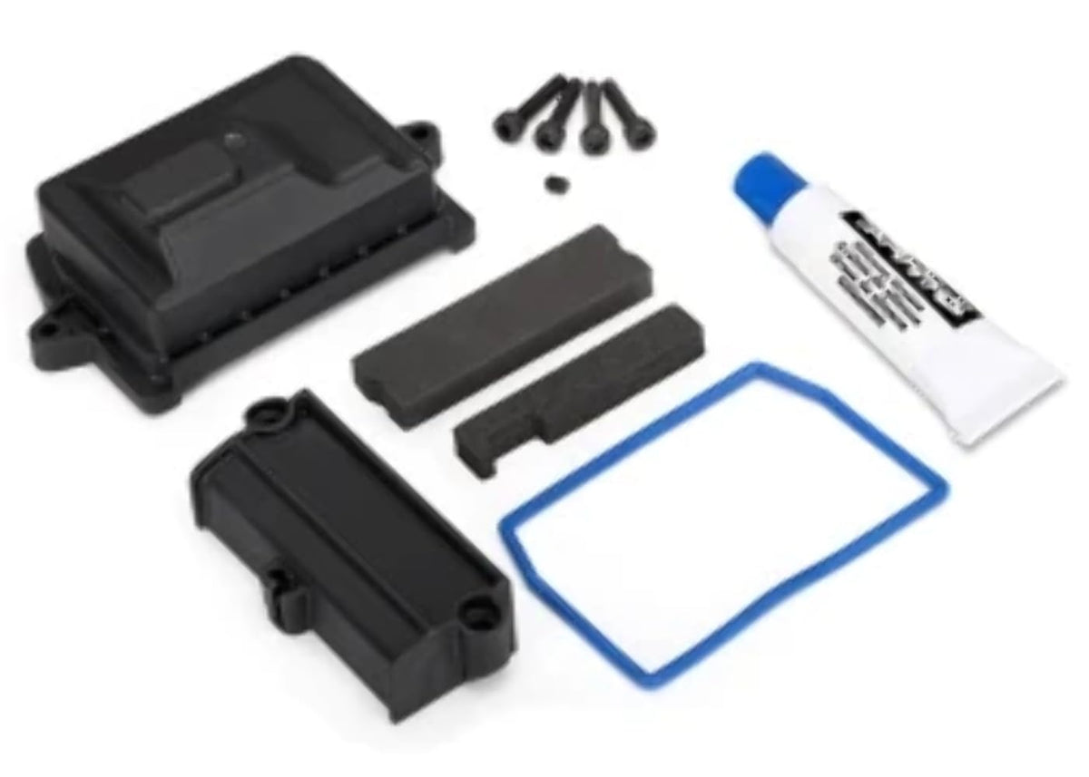 Traxxas 7724 Sealed Receiver Box +Gasket/Silcone/Foam Pad/Bracket: 1/5 X-Maxx