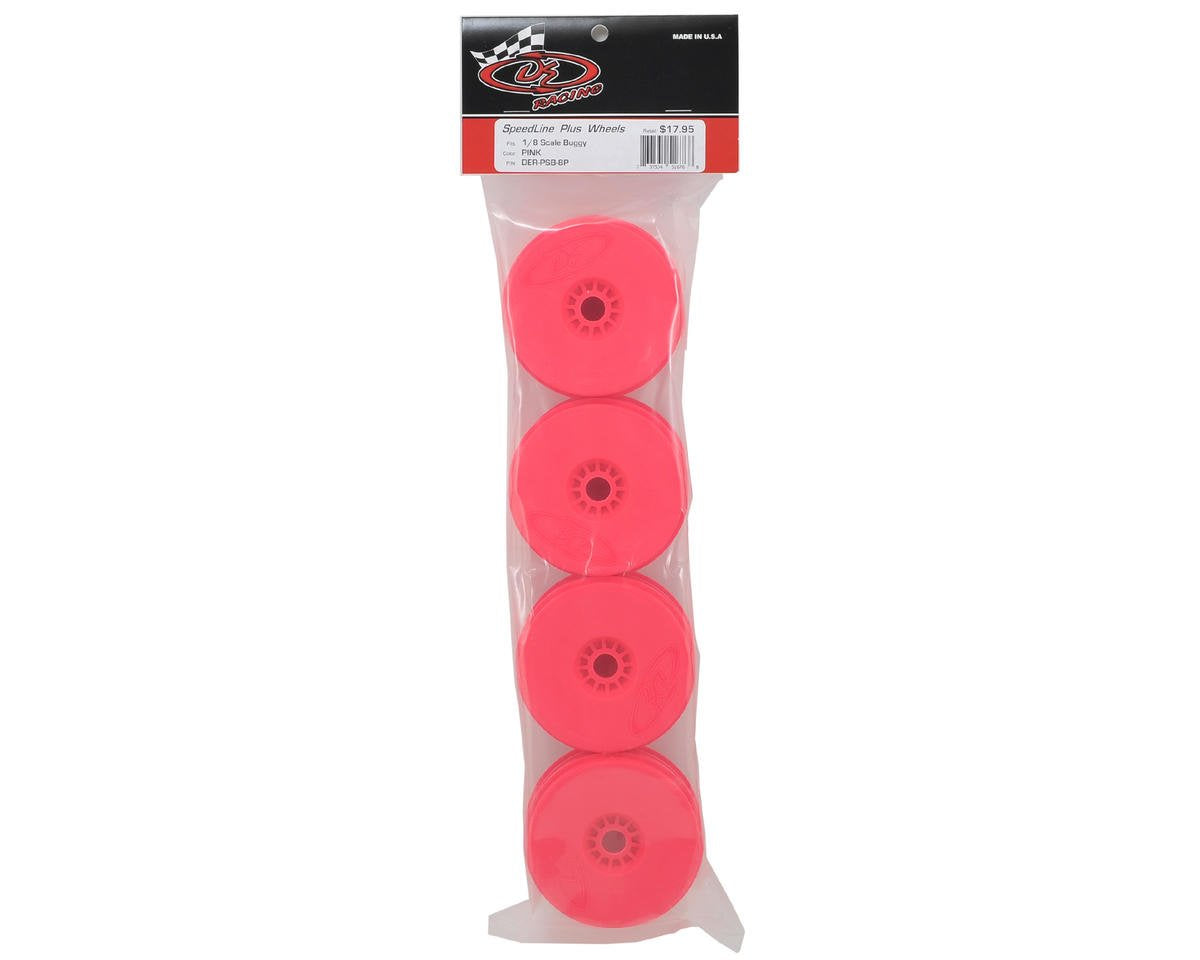 DE Racing PSB8P Pink Speedline Plus Buggy Wheels for 1/8 Buggy (4pcs)