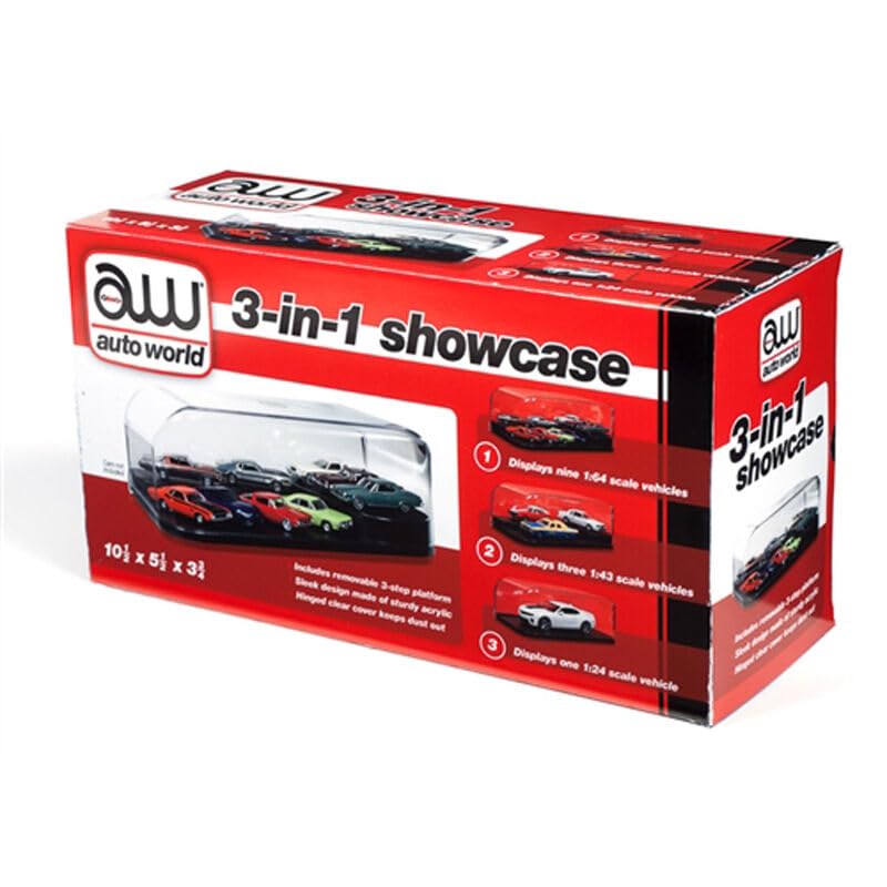 Round 2, LLC AWDC004 1/24 3-in-1 Display Case, Interchangeable Inserts
