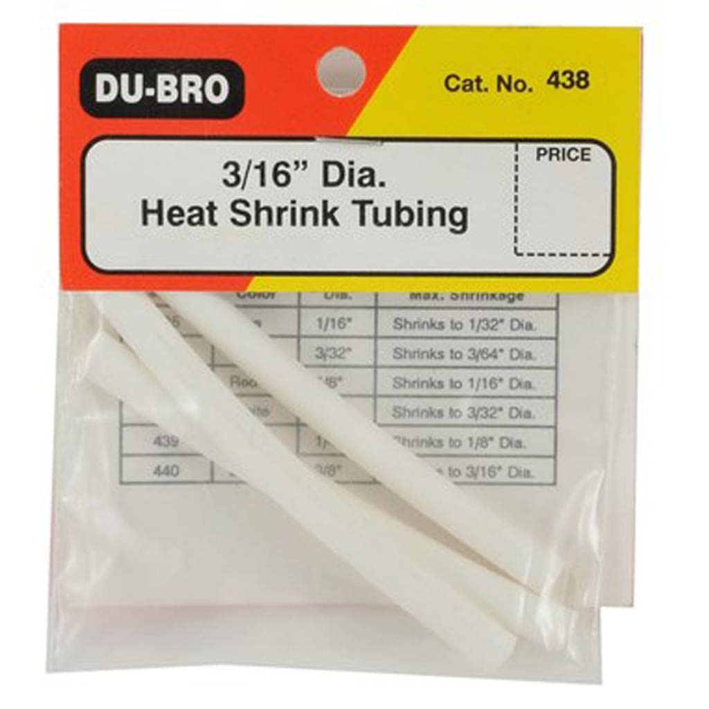 Du-Bro 438 Heat Shrinkwrap,3/16",White