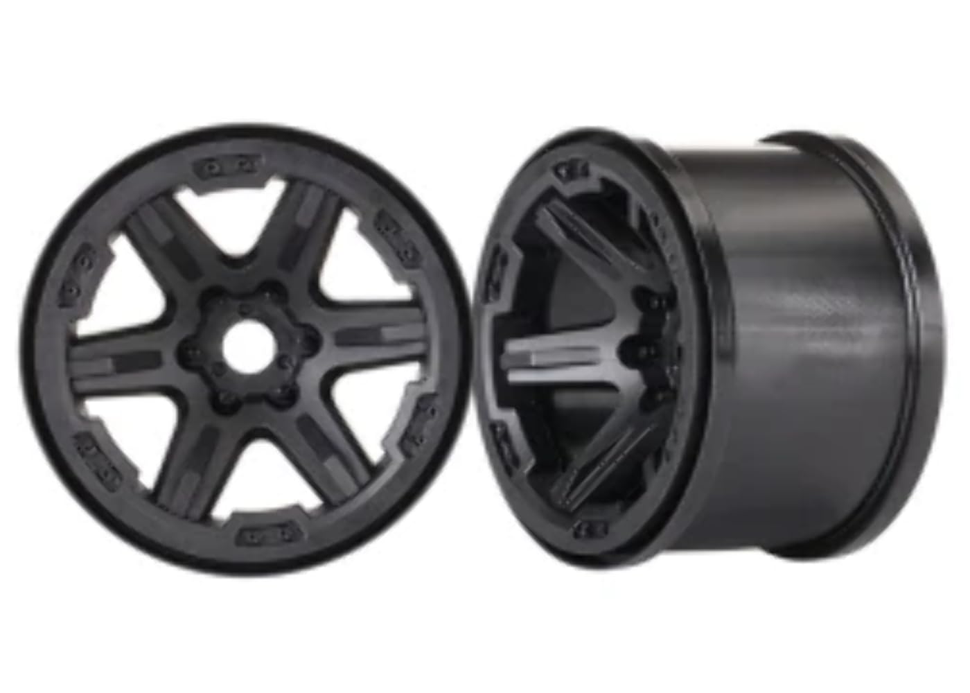 Traxxas 8671 Wheels, 3.8' (Black) (2) (17mm Splined)