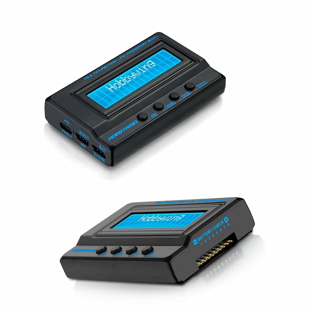 Hobbywing 30502001 Multifunction LCD Program Box (G2) ESC Programmer, LiPO Battery Voltmeter, USB Adapter