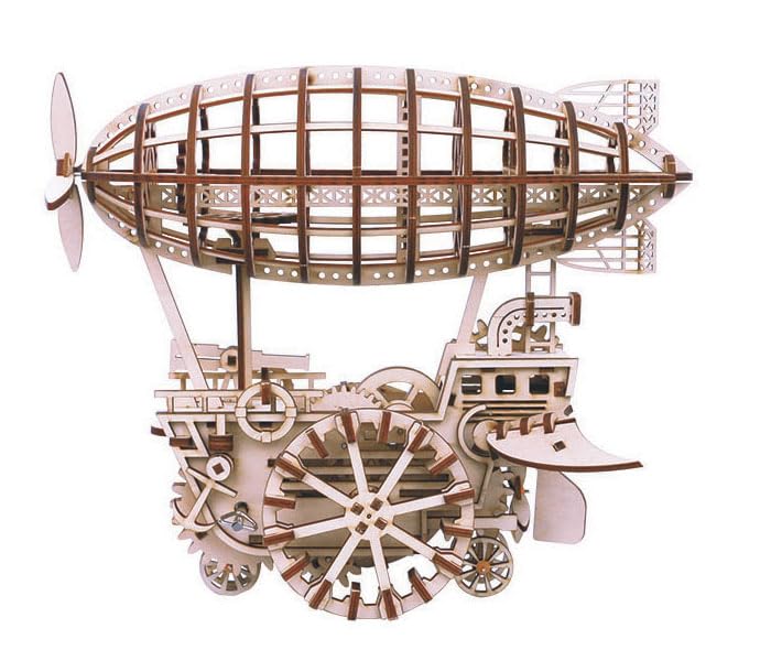 Robotime LK702 Mechanical Wood Models; Airship Air Vehicle - with