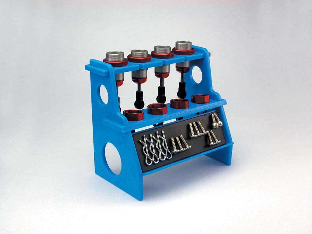 Kyosho 36218 Shock Absorber Holder/Work Stand, w/ Magnet - Blue