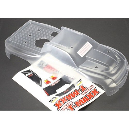 Traxxas 4921 Long-Wheelbase Clear Body +Decals: T-Maxx 3.3 4907 4908