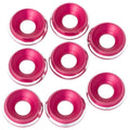 1UP Racing 820419 7075 LowPro Countersunk Washers, M3, Hot Pink Shine, 8