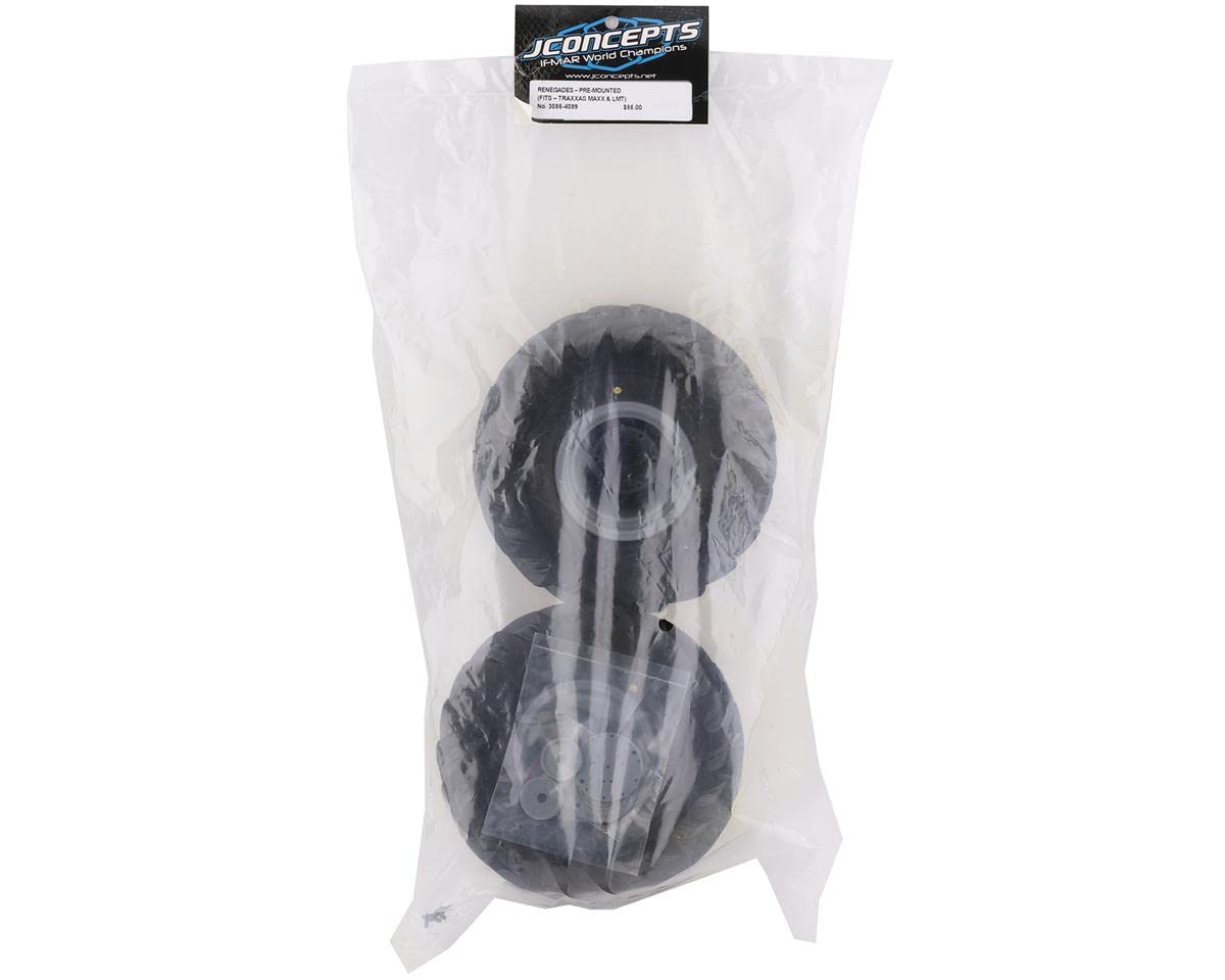 J-Concepts 30854099 Renegade Tires, Yellow Compound, Silver #3414S Wheels (2)