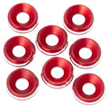 1UP Racing 820519 7075 LowPeo Countersunk Washers, M3, Red Shine, 8pcs