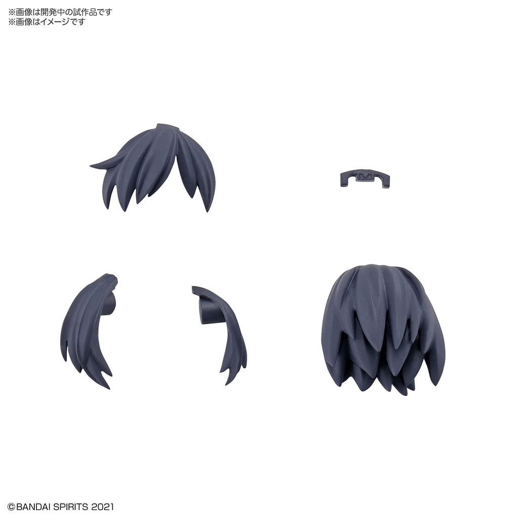 Bandai 9028642 Option Hair Style Parts 4 Type Vol 1, (Box/4), "30 Minute