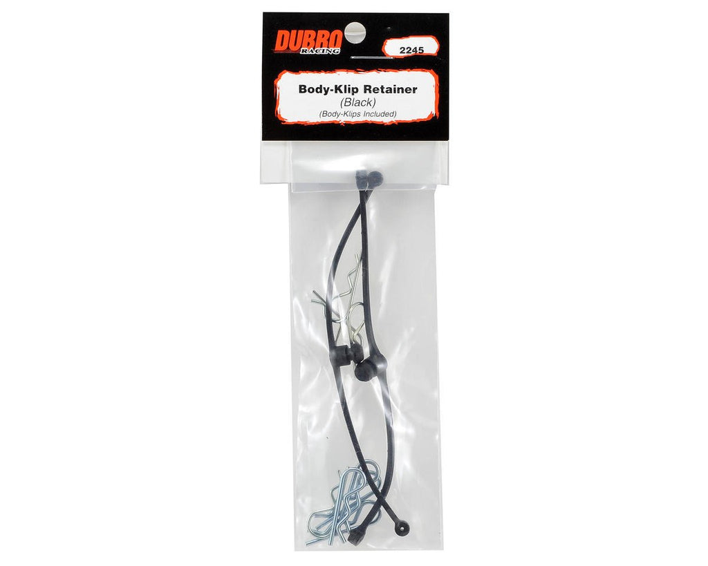 Du-Bro 2245 Body Klips / Clips (8) & Leash Retainers (2): Black