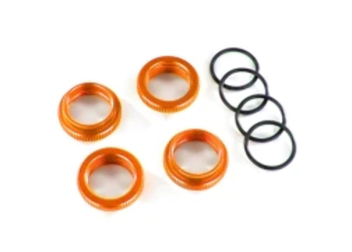 Traxxas 8968A Spring Retainer(Adjuster), Orange-Anodized Alum, GT-Maxx Shocks(4)