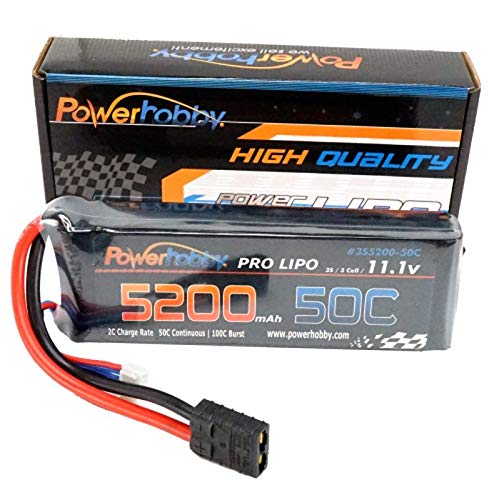 Power Hobby 3S520050CTRX 5200mAh 11.1V 3S 50C LiPo Battery with Hardwired Genuine Traxxas Plug