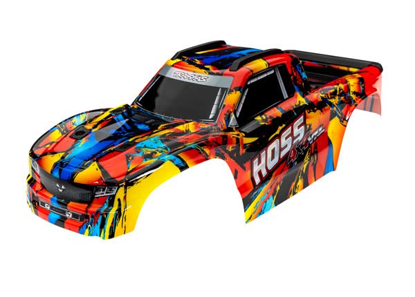 Traxxas 9011R Body, Hoss 4X4 VXL, Solar Flare (Painted, Decals Applied)
