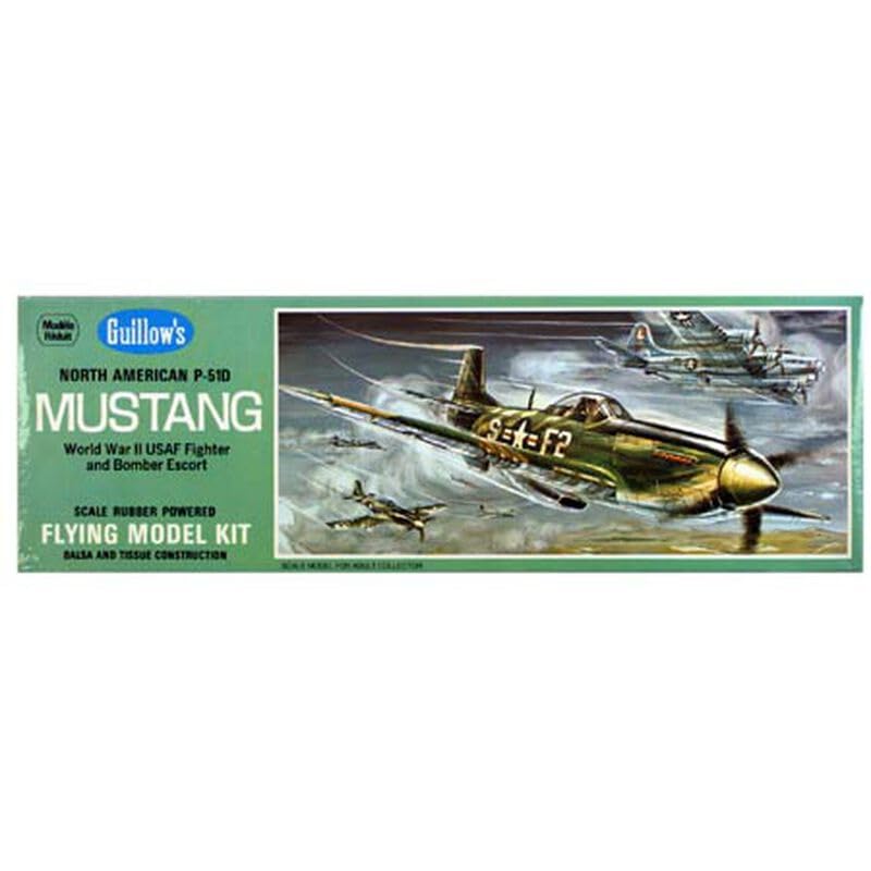 Guillow 905 P-51D Mustang WWII Fighter Balsa Model Airplane Kit Laser Cut
