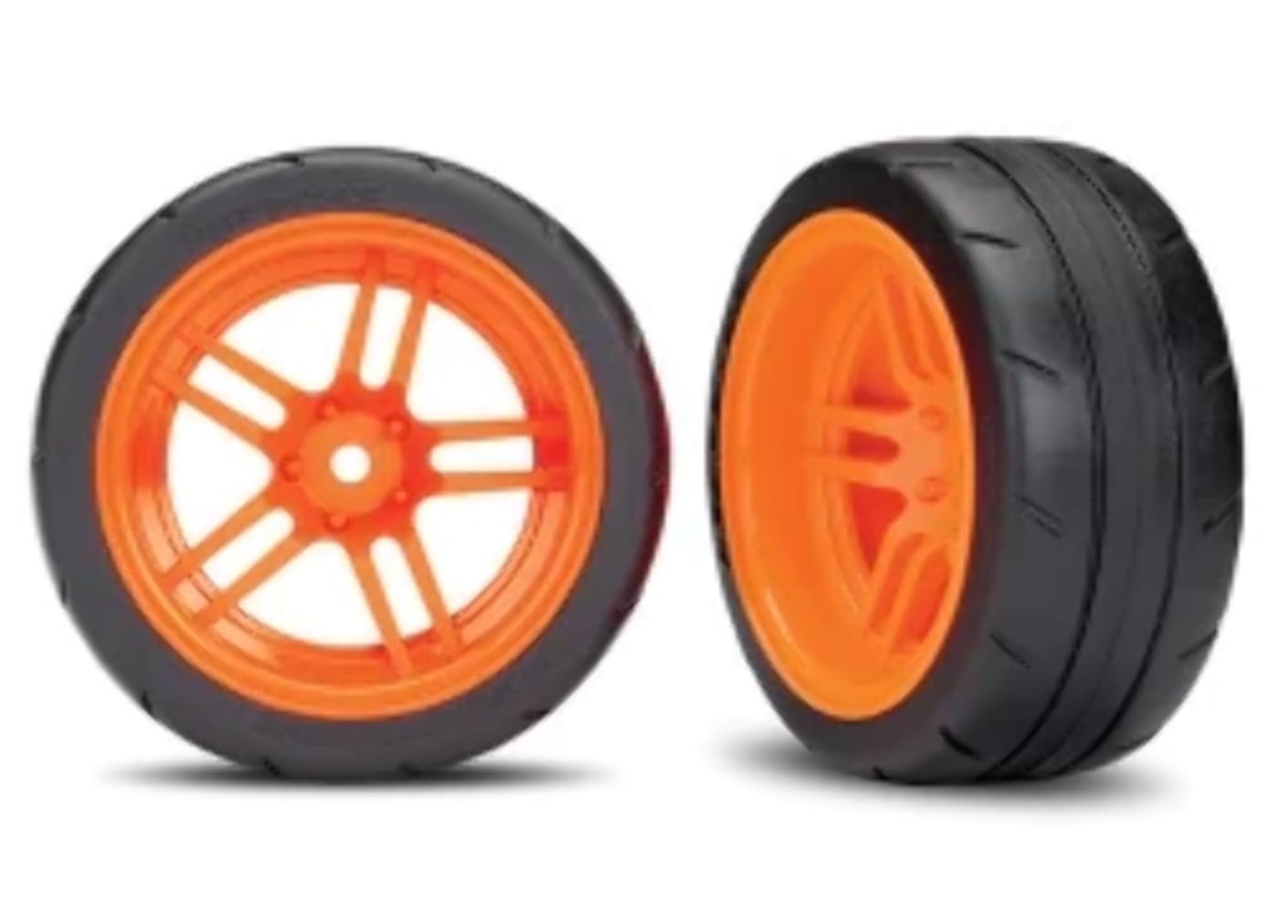 Traxxas 8374A Tires & Wheels (Split-Spoke Orange Wheels, 1.9' Response Tires)