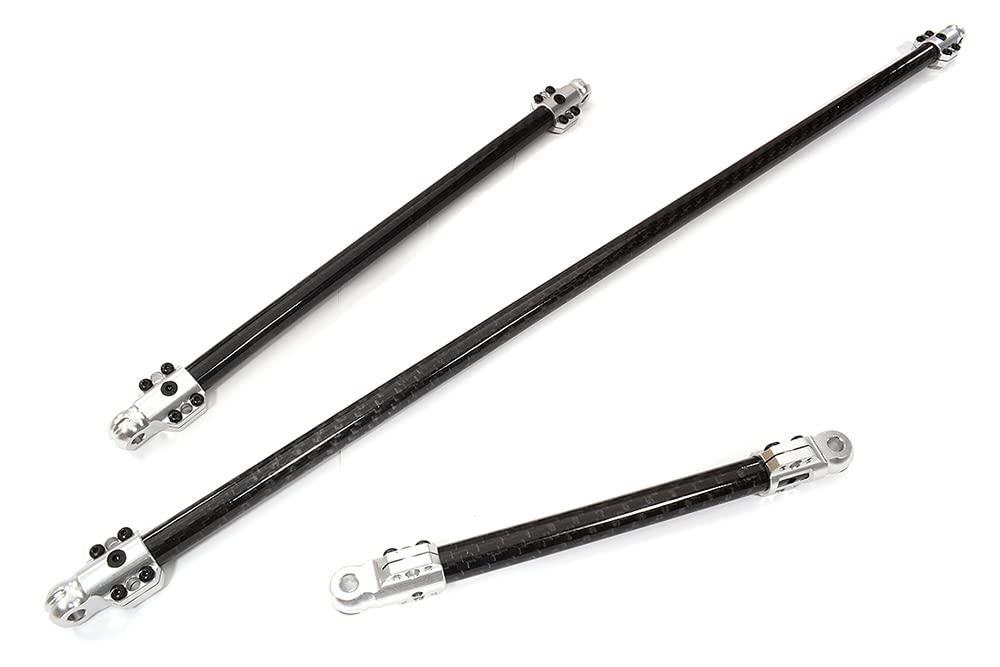 Integy C32441SILVER Machined CF Chassis Brace Set: 1/5 Kraton 8S BLX