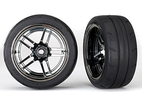 Traxxas 8374-FINAL 1.9 Response Tires Mounted Black Chrome Wheels X-Wide Rear (2) (Copy)