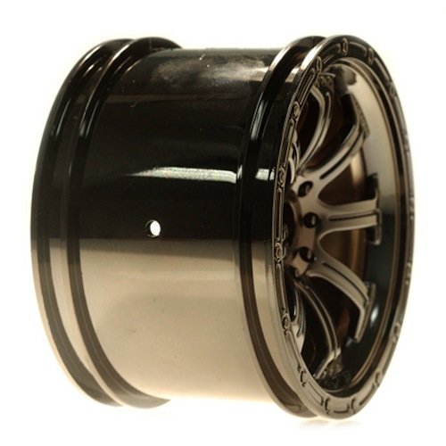 Losi LOSB7042 Front Wheel, Black Chrome (Pr): HRL